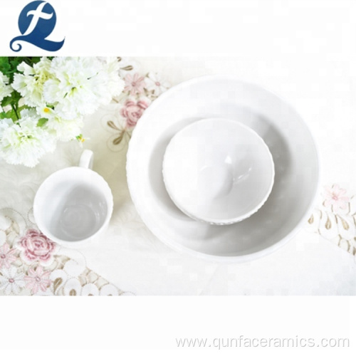 Crockery Stoneware Tableware White Ceramic Dinnerware Set